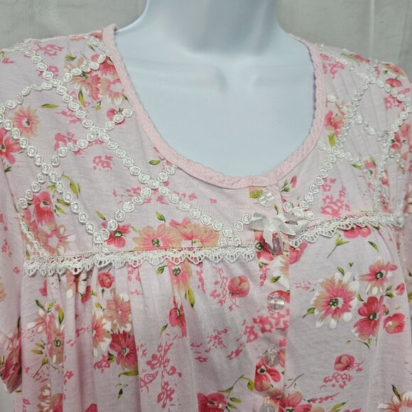 Pink Label Pink Floral Nightgown Cottage Comfy Summer 2X - Picture 3 of 11